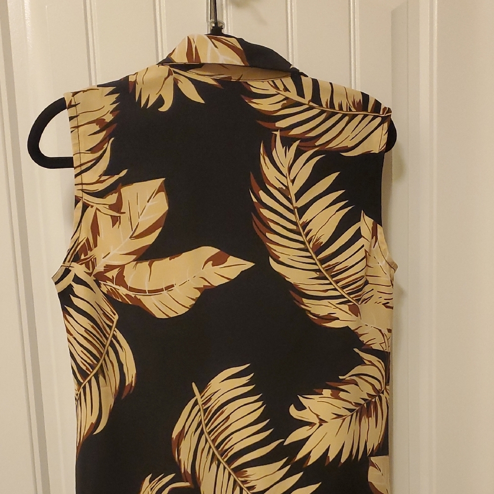 Cupshe Black and Tan Leaf Print Sundress Size M. - Picture 6 of 12